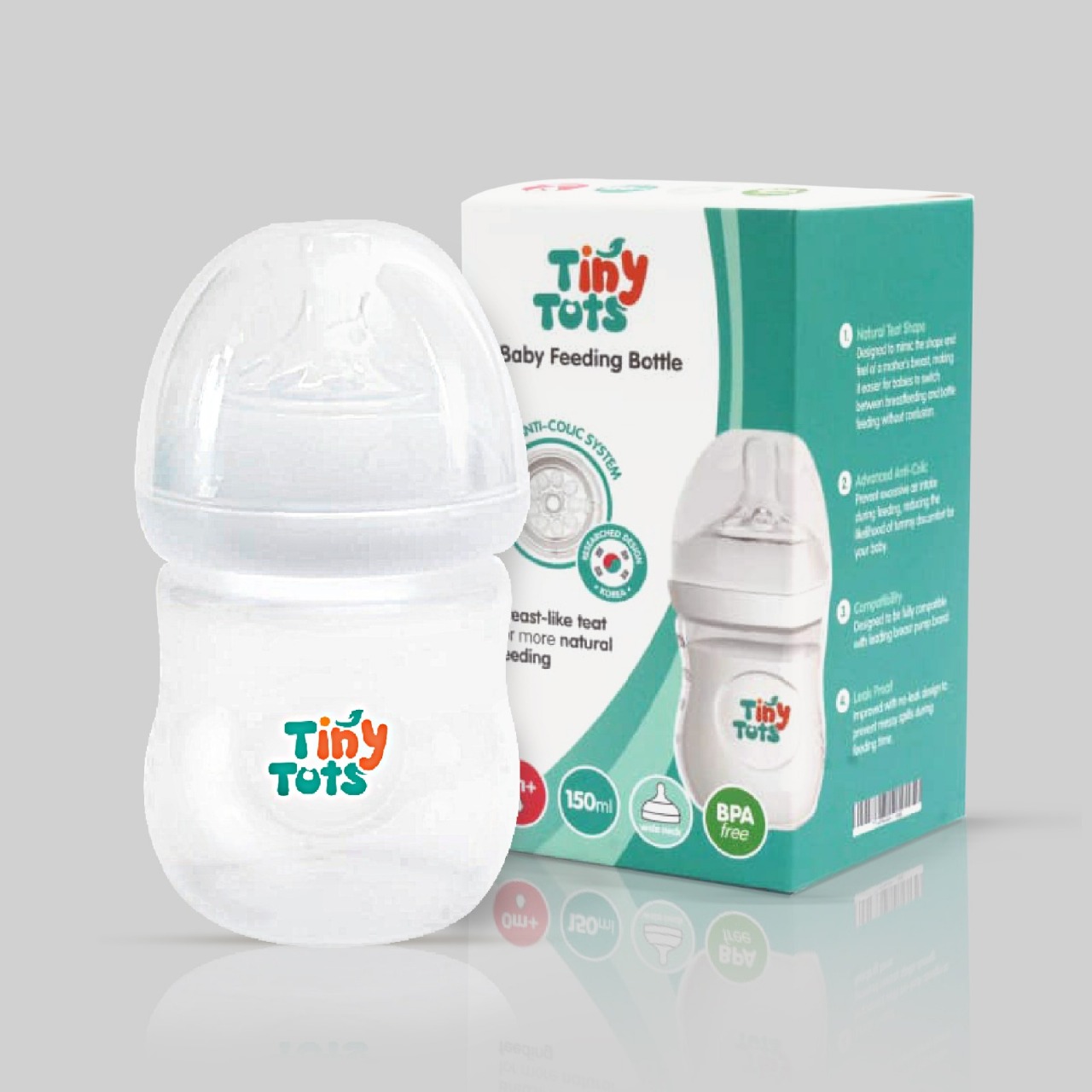 Tiny Tots Baby Feeding Bottle - 150ML (BPA-Free)