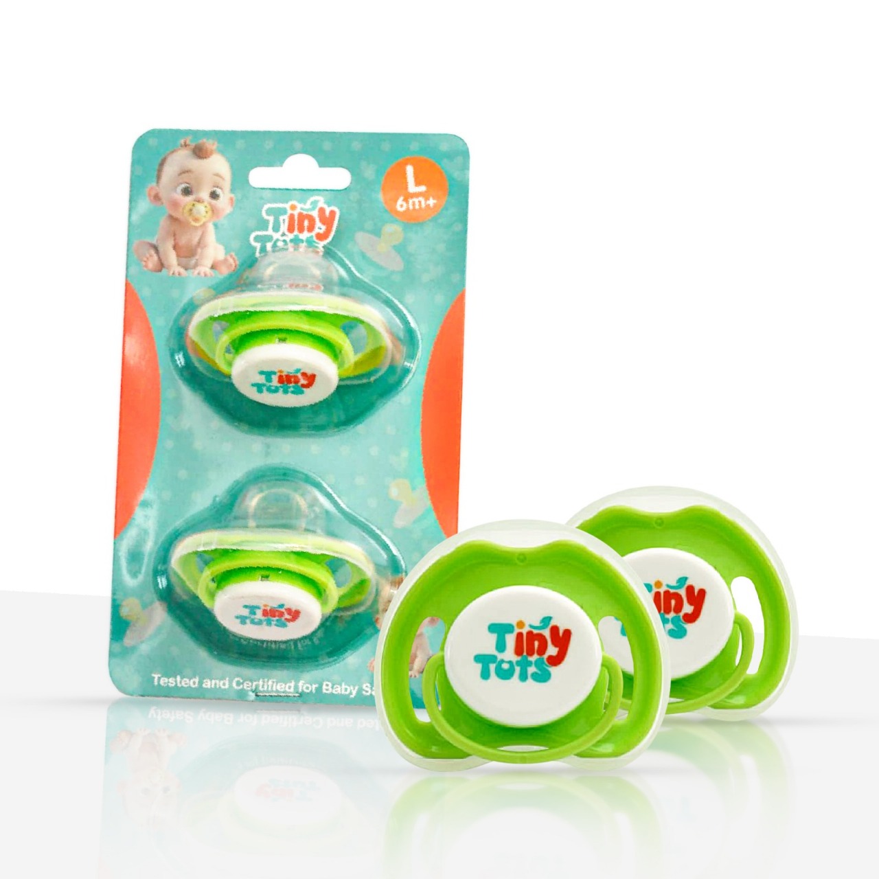 Tiny Tots Baby Pacifiers - Green (Packet of 2)
