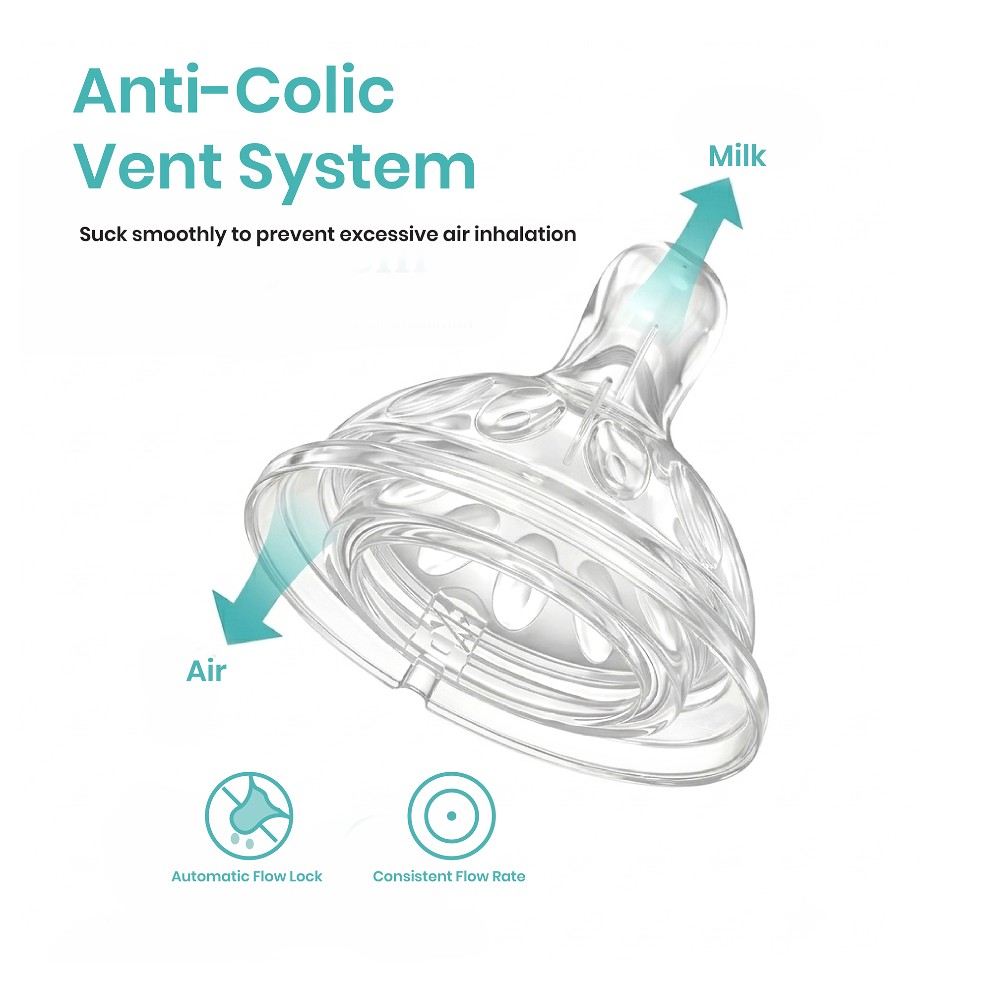 Tiny Tots Silicone Anti-Colic Nipples - X Large (9+ Months / Pack of 2) - Image 2